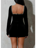 The Gina Diamante Black Mini Dress
