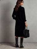 Elegant Minimalist Shirt Dress with Lapel Collar
