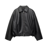 She Shimmer - Women’s Vintage Leather Bomber Jacket