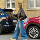 She Shimmer - Women’s Vintage Leather Bomber Jacket