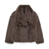 She Shimmer - Women’s Faux Fur Cropped Coat