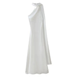 Elegant Soft Silk Satin Halter Maxi Dress - VEITCHE
