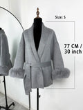 She Shimmer - Women’s Fox Fur Wool Coat