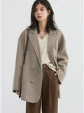 She Shimmer - Women’s Double-Breasted Wool Coat