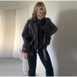 She Shimmer - Women’s Vintage Leather Bomber Jacket