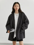 She Shimmer - Women’s Double-Breasted Wool Coat