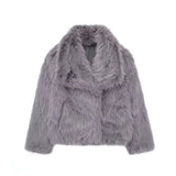 She Shimmer - Women’s Faux Fur Cropped Coat
