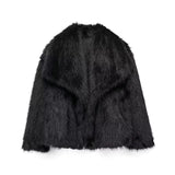 She Shimmer - Women’s Faux Fur Cropped Coat