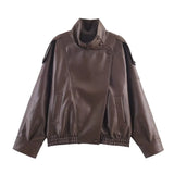 She Shimmer - Women’s Oversized Black Leather Jacket