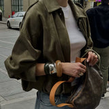 She Shimmer - Women’s Suede Bomber Jacket