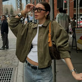 She Shimmer - Women’s Suede Bomber Jacket