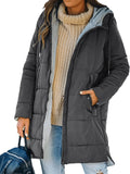 She Shimmer - Women’s Hooded Quilted Mid-Length Jacket