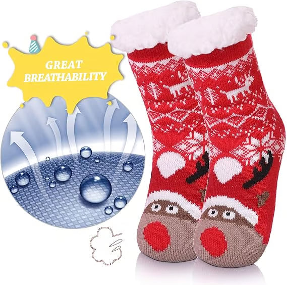 Cute Animal Ultra-thick Cashmere Slipper Home Socks
