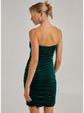 Elegant Velvet Ruched Mini Dress