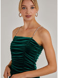 Elegant Velvet Ruched Mini Dress